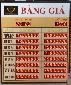Bảng tỷ giá vàng điện tử (Bảng LED giá vàng)