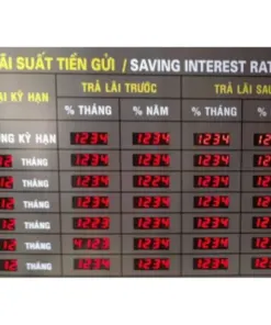 Bảng điện tử LED hiển thị tỷ giá ngoại tệ, lãi suất & giá vàng